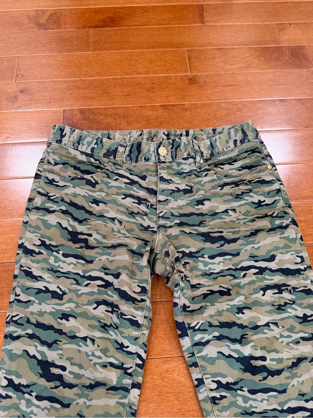 Tory Burch Camouflage Cotton Blend Super Skinny Jeans Pants Sz. 30 - Picture 3 of 5